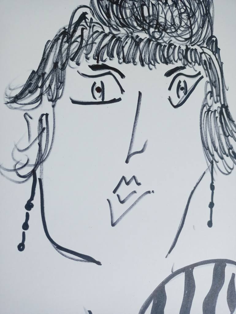 Original Art Deco Women Drawing by A Gazkob