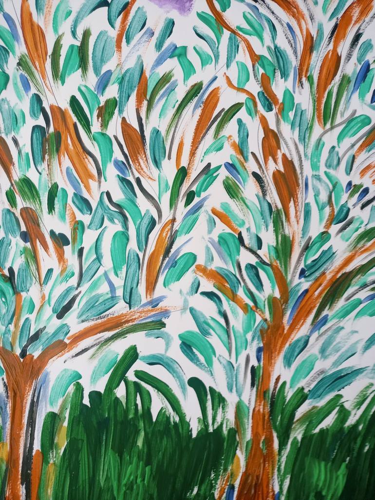 Original Impressionism Tree Painting by A Gazkob