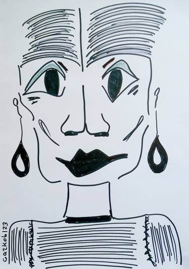 Original Pop Art Women Drawings by A Gazkob