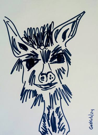 Original Portraiture Animal Drawings by A Gazkob