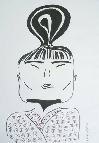 Original Minimalism Men Drawing by A Gazkob