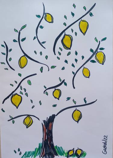 Original Minimalism Tree Drawings by A Gazkob