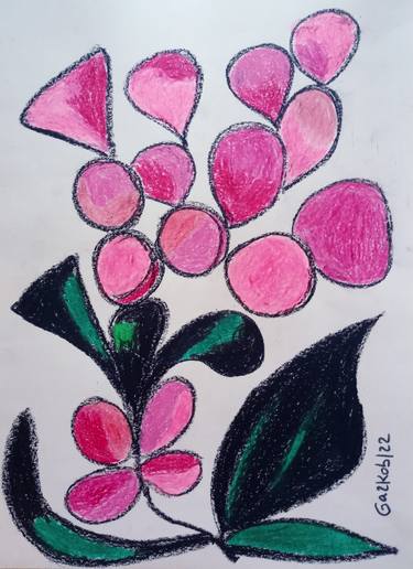 Original Figurative Floral Drawings by A Gazkob