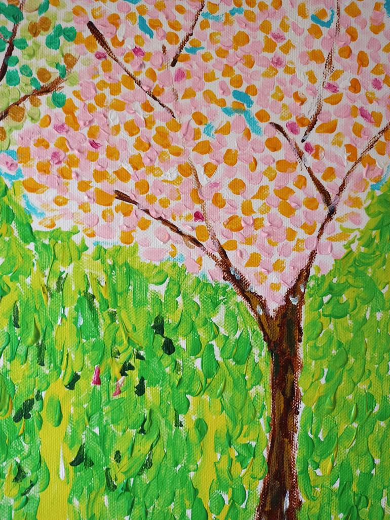 Original Art Deco Nature Painting by A Gazkob