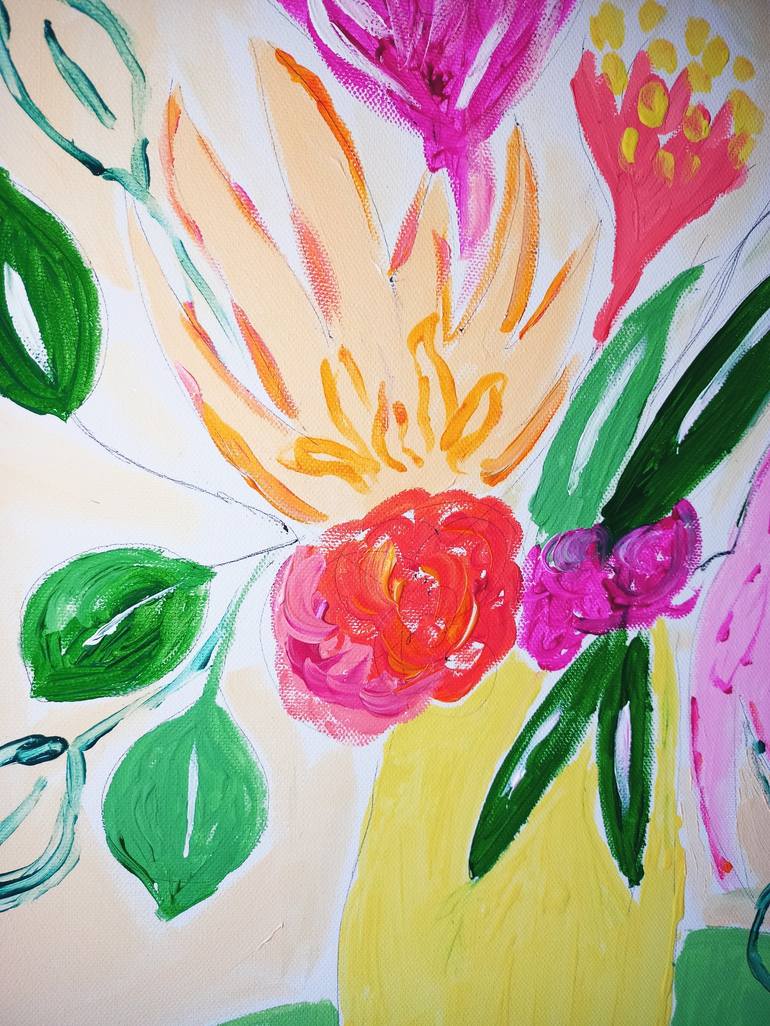 Original Impressionism Floral Painting by A Gazkob