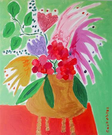 Original Modern Floral Paintings by A Gazkob
