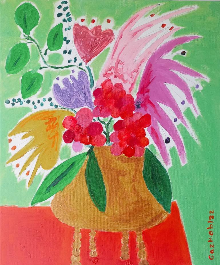 Print of Modern Floral Paintings by A Gazkob