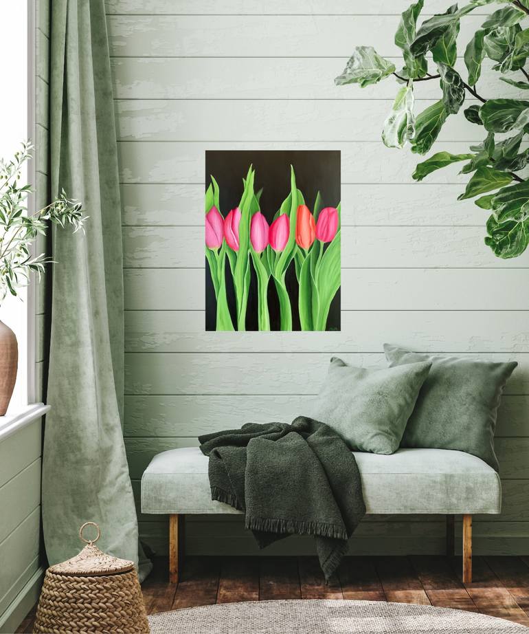 Original Abstract Floral Painting by Alla Kallass