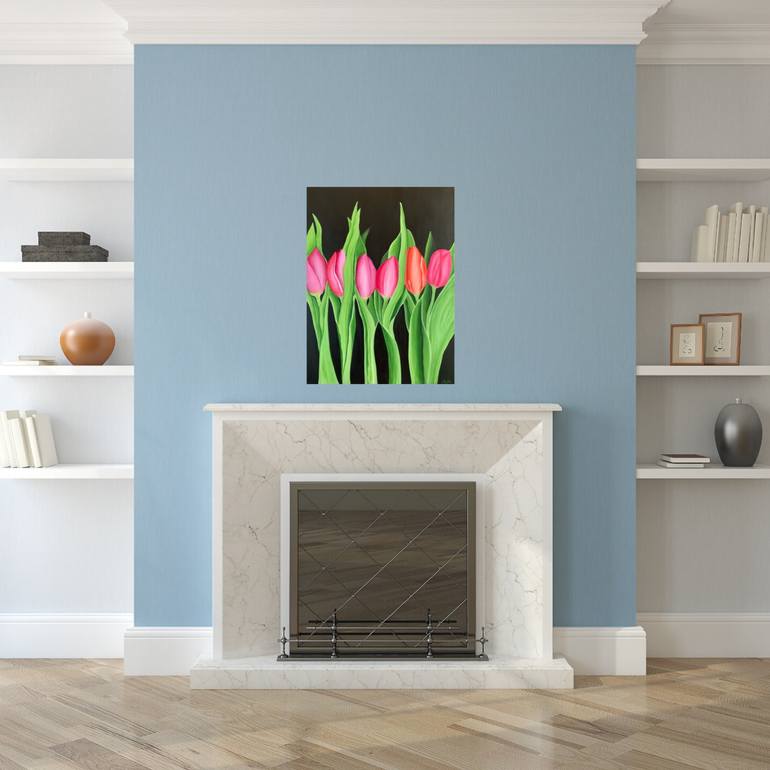 Original Abstract Floral Painting by Alla Kallass