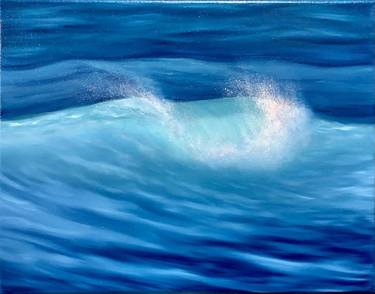 Turquoise Revealed - 11x14Inch Splashing Wave Oil Painting thumb