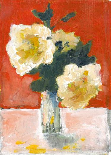 Print of Expressionism Floral Mixed Media by katherine dowty