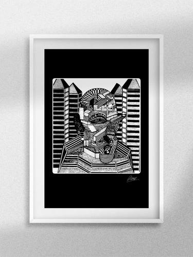 Original Surrealism Abstract Drawings by Gaston Girbal