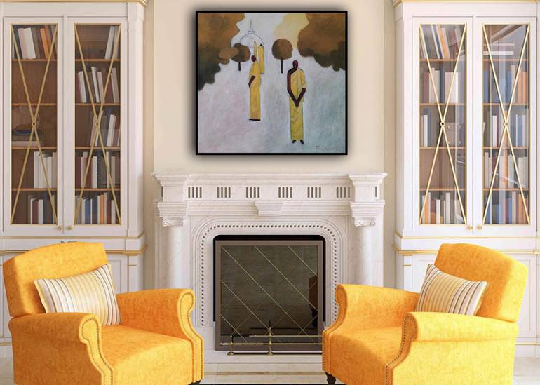 Original Art Deco Culture Painting by Basil Cooray