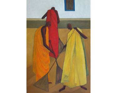 Original Abstract Culture Paintings by Basil Cooray