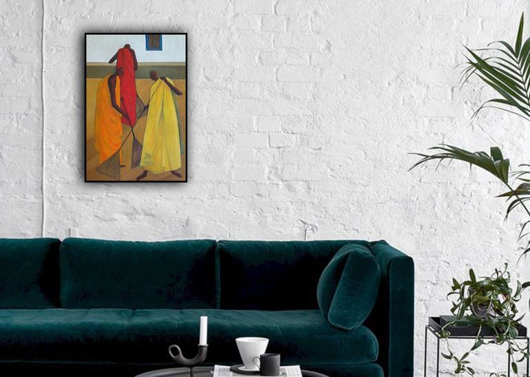 Original Abstract Culture Painting by Basil Cooray