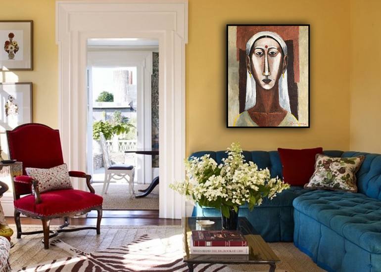 Original Art Deco Abstract Painting by Basil Cooray