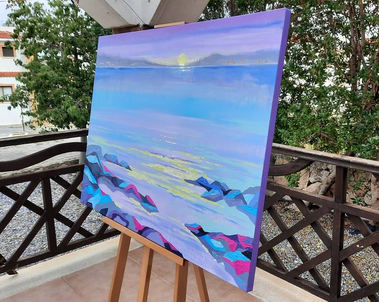 Original Impressionism Seascape Painting by Mariia Raskin