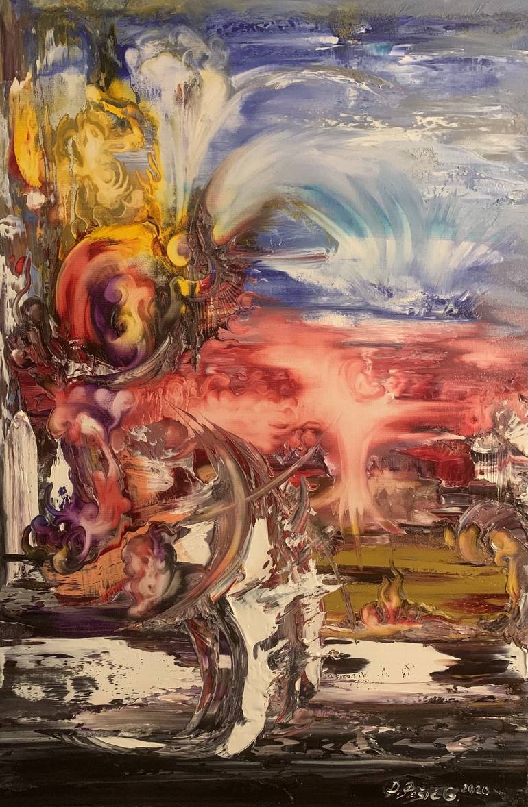 Original Abstract Expressionism Abstract Paintings by Divna Pesic