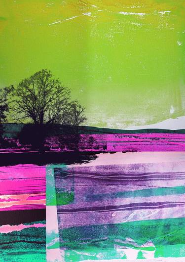 Original Abstract Landscape Mixed Media by Lucy Merriman