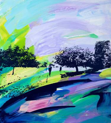 Original Abstract Landscape Mixed Media by Lucy Merriman