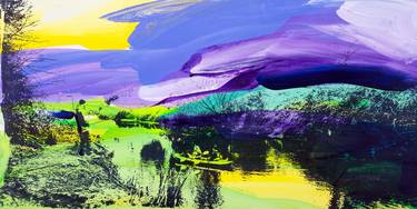 Original Abstract Landscape Mixed Media by Lucy Merriman