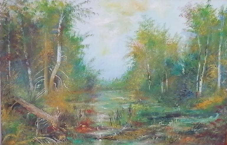 Original Landscape Painting by Ljubo Ordzanovski  Impressionism Art on Canvas  Holly Sunday