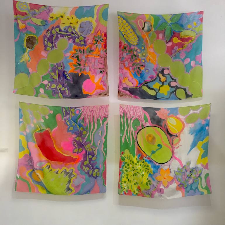 Original Figurative Patterns Painting by Alejandra Amerena