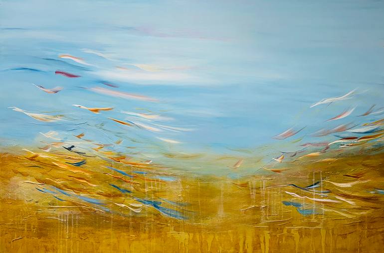Between Sky and Earth Painting by Maryam Ebrahimi | Saatchi Art