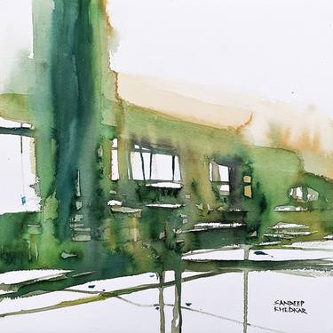 Print of Abstract Architecture Paintings by Sandeep Khedkar