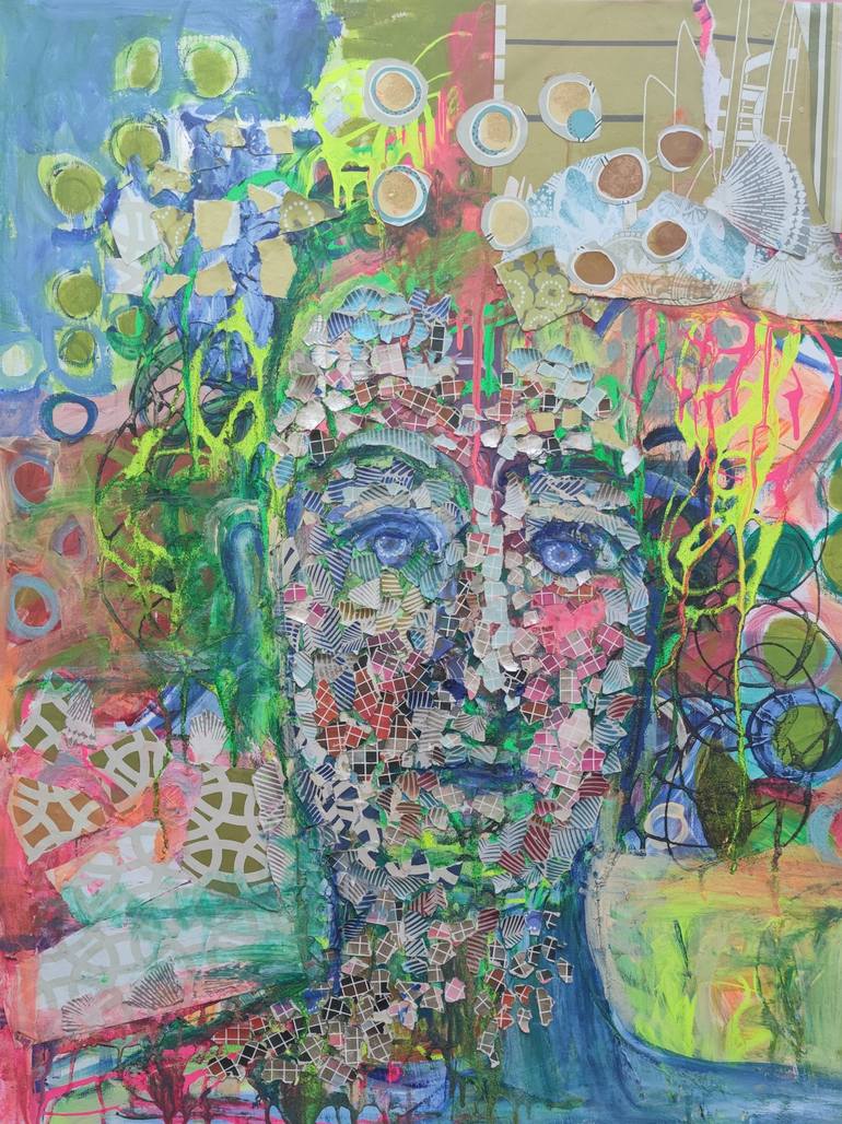 Original Portraiture Abstract Collage by Anna Clarke