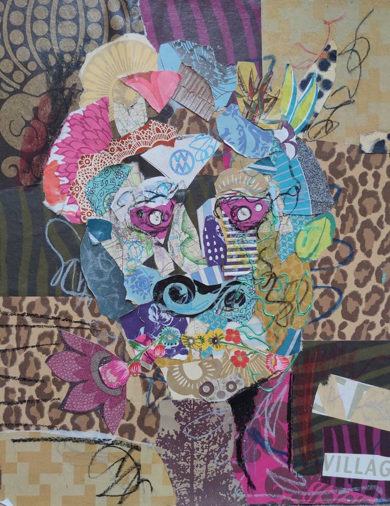 Original Portraiture Abstract Collage by Anna Clarke