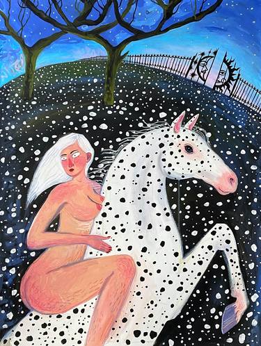 Print of Figurative Horse Paintings by Sofiia Bortnikova