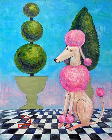 Original Figurative Dogs Paintings by Sofiia Bortnikova