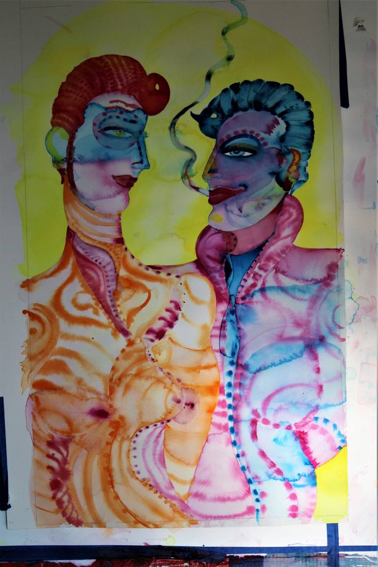 Original Expressionism People Painting by Rowen Murphy 