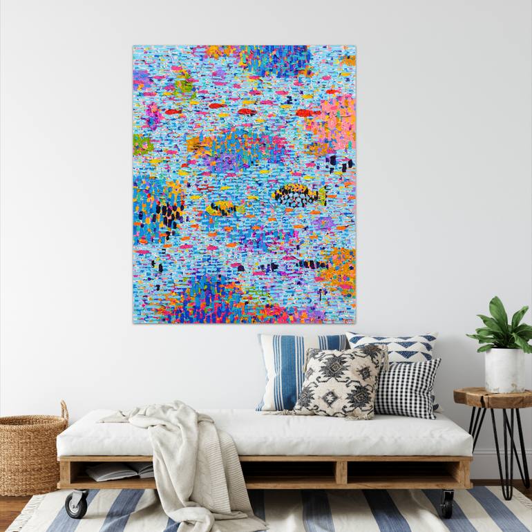 Original Abstract Expressionism Abstract Painting by Opas Chotiphantawanon