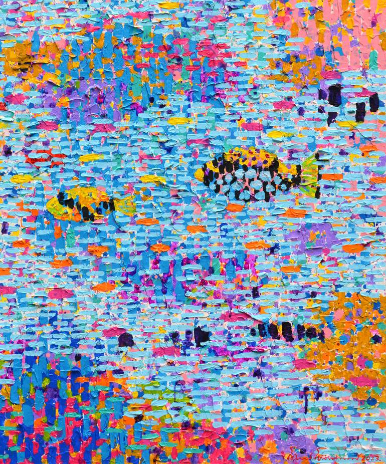 Original Abstract Expressionism Abstract Painting by Opas Chotiphantawanon