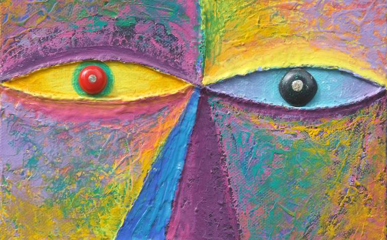 Original Abstract People Painting by Opas Chotiphantawanon