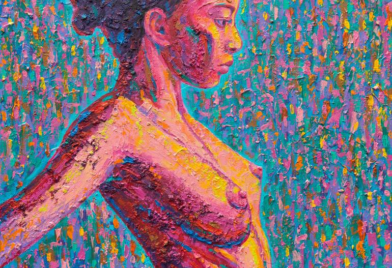 Original Expressionism Nude Painting by Opas Chotiphantawanon