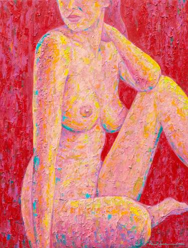 Print of Figurative Nude Paintings by Opas Chotiphantawanon