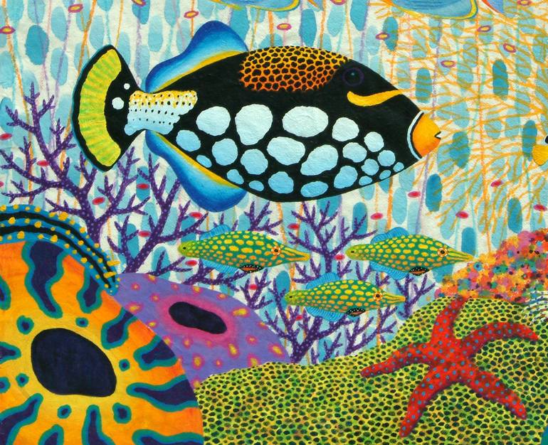 Original Fish Painting by Opas Chotiphantawanon