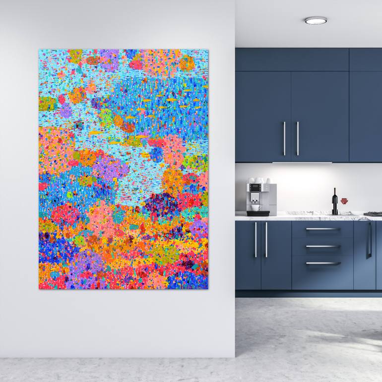 Original Abstract Seascape Painting by Opas Chotiphantawanon