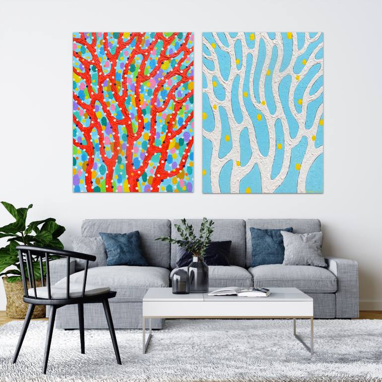 Original Abstract Seascape Painting by Opas Chotiphantawanon