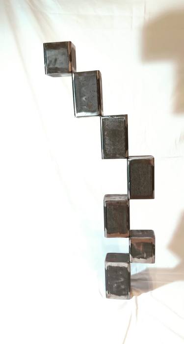 'High Riser' Abstract Cube Metal Art thumb