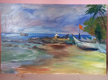 Print of Expressionism Beach Paintings by Julia Chubutkina