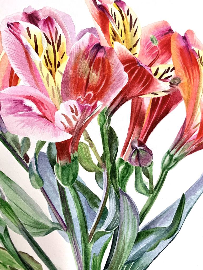 Original Floral Painting by Olha Riabokon