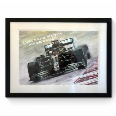 Lewis Hamilton F1 - Limited Edition Framed Print 70cmx50cm thumb