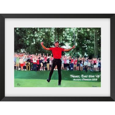 Tiger Woods Augusta-Ltd Edition Framed Giclee 103cmx83cm | COA thumb