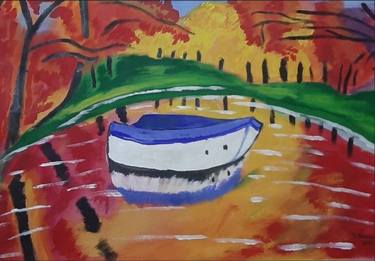 Original Art Deco Boat Paintings by TYRONE Johnson