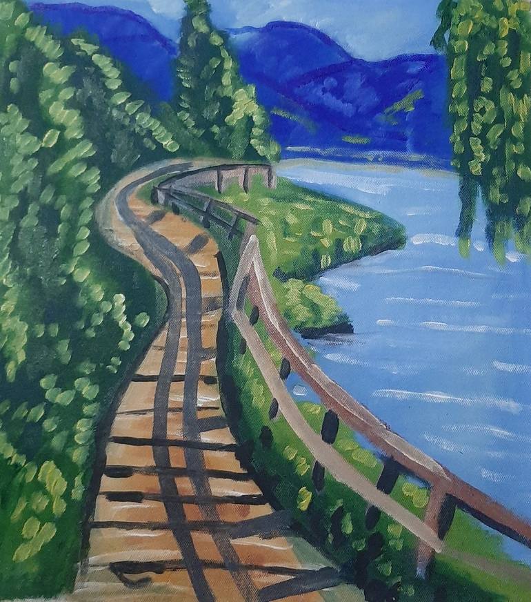 Original Art Deco Landscape Paintings by Tyrone Johnson
