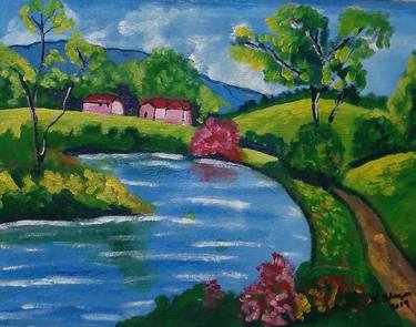 Original Art Deco Landscape Paintings by Tyrone Johnson